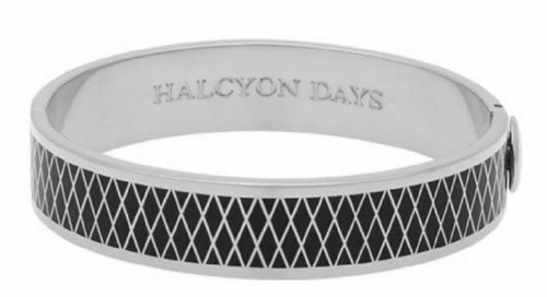 Halcyon Days - Parterre, Palladium - Enamel - Hinged Bangle, Size 13mm HBPAR0213P