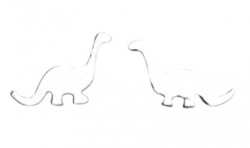 Gecko - Beginnings, Silver Dinosaur Earrings