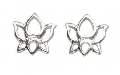 Gecko - Sterling Silver Flower Stud Earrings - A970