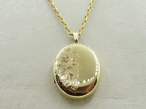 Antique Guest and Philips - Yellow Gold Oval Locket Pendant P1012