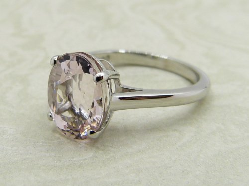 Antique Guest and Philips - Morganite Set, White Gold - Single Stone Ring R5078