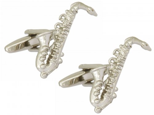 Dalaco - Rhodium Plated Saxophone Cufflinks