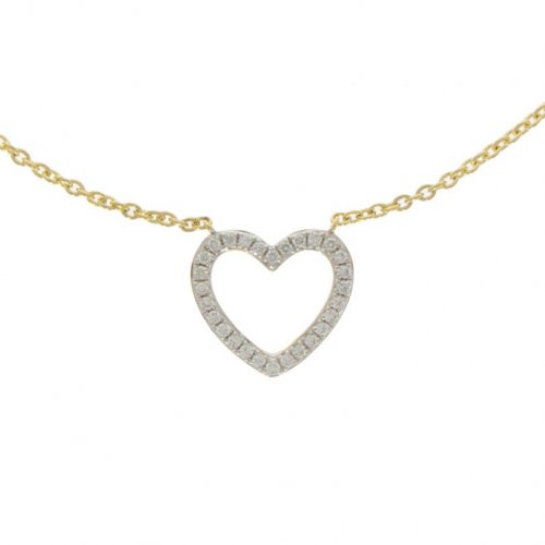Guest and Philips - 18ct Diamond Open Heart Pendant (Yellow Gold) - 12-47-130