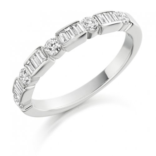 Guest and Philips - Platinum and Diamond Half Eternity Ring - HET1502