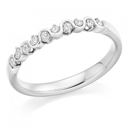 Guest and Philips - Platinum and Diamond Half Eternity Ring - HET11729-M