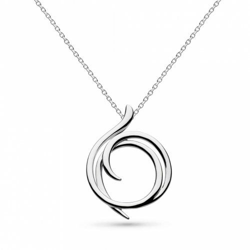 Kit Heath - Entwine Helix, Rhodium Plated - Sterling Silver - Wrap Necklace, Size 18