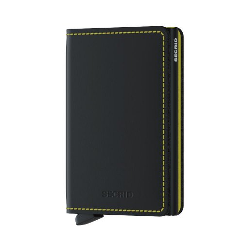 Secrid - Leather Slimwallet SM-BLACK-AND-YELLOW