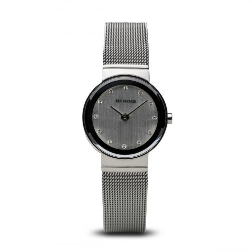Bering - Ladies, Swarovski Crystals Set, Stainless Steel Mesh Band With Grey Dial Watch 10122-000 10122-000 10122-000