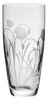 Royal Scot Crystal - Poppy Field, Glass/Crystal - Tall Vase, Size 25cm POPTVASE