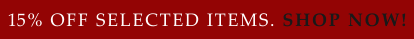 15% off selected items