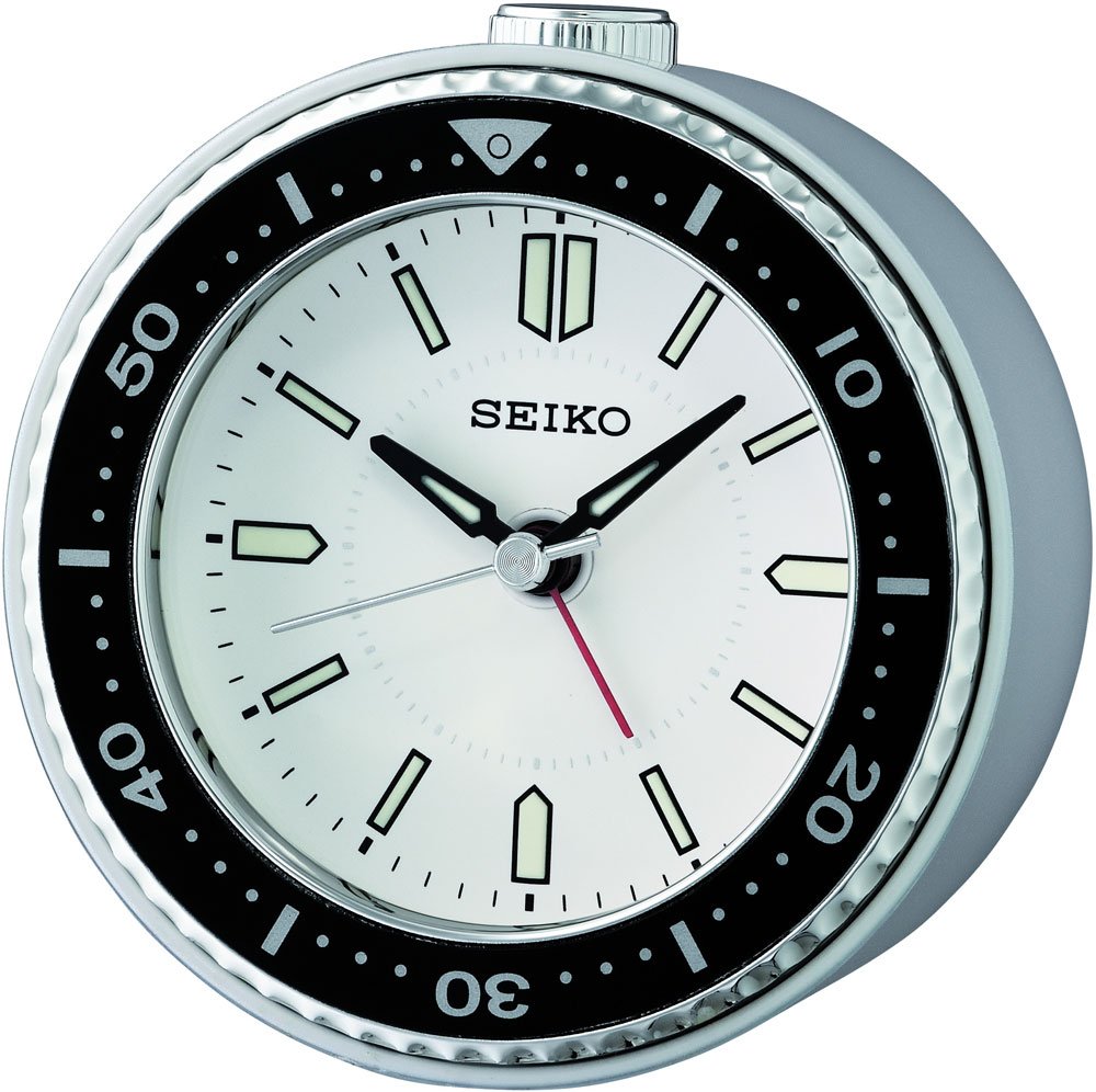 One Size Seiko Table Clock Silver 