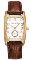 Hamilton - American Classic Boulton, Yellow Gold Plated - Stainless Steel - Leather Quartz Watch, Size 27x31.6mm H13431553