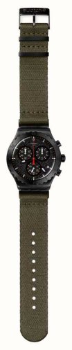 Swatch - By The Bonfire, Stainless Steel - Fabric - Chrono Quartz Watch, Size 43mm YVB416