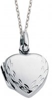 Gecko - Beginnings, Silver Engraved Heart Locket