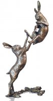 Richard Cooper - Bronze - Medium Hares Boxing, Size M 1223