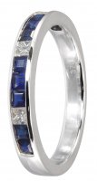 Guest and Philips - 9ct White Gold Half Eternity Sapphire Diamond Ring - 29-10006S-WG