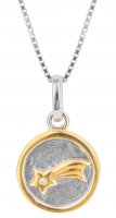 Gecko - Shooting Star, Diamond Set, Yellow Gold Plated - Sterling Silver - Pendant P5298