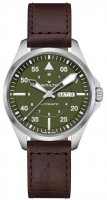 Hamilton - Aviation, Stainless Steel - Leather - Khaki Pilot Day Date Quartz Watch, Size 42mm H64635560