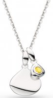 Kit Heath - Coast Nov, Citrine Set, Rhodium Plated - Birthstone Necklace, Size 18" 9102CT