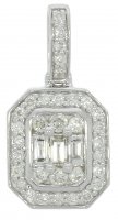 Guest and Philips - Diamond Set, White Gold - 9ct 25pt 36st Dia Bag Rnd Oct Pendant, Size 18" 09CIDI80302