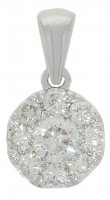 Guest and Philips - Diamond Set, White Gold - 9ct 50pt 9st Rnd "1.75ct Look" Cluster Pendant 09CIDI82470