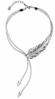 Uno de 50 - Pluma, Silver Plated Feather Necklace COL1306MTL0000U