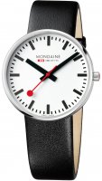 Mondaine - Backlight, Stainless Steel/Tungsten - Leather - quartz watch, Size 42mm - MSX-4211B-LB