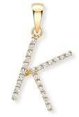 Guest and Philips - Letter K 9CT, Diamond Set, Yellow Gold - Pendant