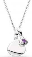 Kit Heath - Coast Feb, Amethyst Set, Rhodium Plated - Birthstone Necklace, Size 18" 9102AM