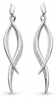 Kit Heath - Entwine Twine, Cubic Zirconia Set, Sterling Silver - - Twist Drop Earrings 50225CZ028