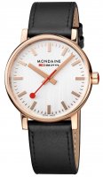 Mondaine - EVO2, Rose Gold Plated - Stainless Steel - Leather Quartz Watch, Size 40mm MSE.40112.LB