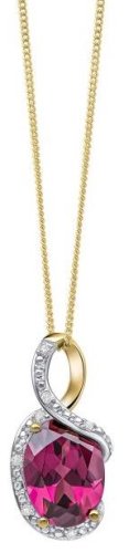 Gecko - DIAMOND, Garnet Set, Yellow Gold - PENDANT GP2359M
