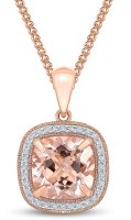 Guest and Philips - Cushion, Morg & Dia Set, Rose Gold - 9ct Pendant 52-74-011