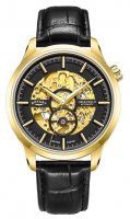 Rotary - Greenwich Skeleton, Yellow Gold Plated - Leather - Mechanical Watch, Size 42mm GS02948-04