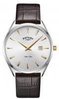 Rotary - Ultra Slim , Stainless Steel - Leather - Quartz Watch, Size 38mm GS0801-02