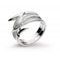 Kit Heath - Twine Helix, Sterling Silver - - Cubic Zirconia Ring, Size O