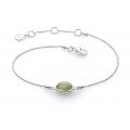 Kit Heath - Nw Coast Pebble, Green Agate Set, Sterling Silver - Bracelet
