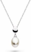 Kit Heath - Pearl Set, Rhodium Plated - Sterling Silver - Coast Pebble Pearl Droplet Necklace 90184FP