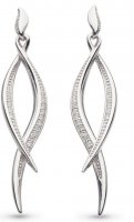 Kit Heath - Entwine Twist, Cubic Zirconia Set, Sterling Silver - Rhodium Plated - Stud Earrings 50225CZ