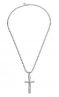 Uno de 50 - Large Cross, Silver Plated Necklace COL1716MTL0000U