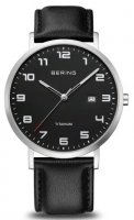 Bering - Titanium, Leather - Titanium - Quartz Watch, Size 40mm 18640-402