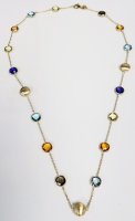 Guest and Philips - Multi Stone Set, Yellow Gold - Multi Stone Satin Bead Neclet, Size 45cm