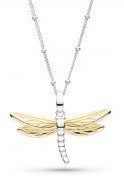 Kit Heath - Blossom Flyte, Sterling Silver - Rhodium Plated - Dragonfly Ball Chain Necklace, Size 18" 90354GRP