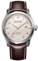 Bremont - SOLO WHITE, Stainless Steel/Tungsten - Leather - Watch, Size 43mm SOLO43-WS-R-S SOLO43-WS-R-S