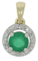 Guest and Philips - 9ct Diamond, Emerald Set, Yellow Gold - White Gold - Pendant 09CIDG85568