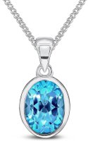Guest and Philips - Topaz Set, White Gold - 9ct Rubover Pendant 62-30-093
