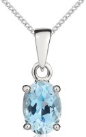 Guest and Philips - Aquamarine Set, White Gold - 9ct Pendant 62-65-016