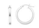 Guest and Philips - 9CT, White Gold Square Tube Earrings ER669