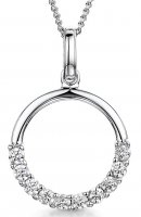 Jools - Cubic Zirconia Set, Sterling Silver - Circle Necklace KPN3789