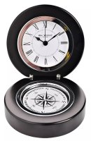 Guest and Philips - Wood Folding Mantle Clock & Compass W3424